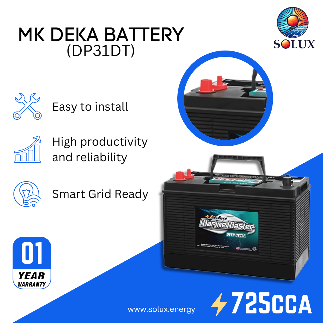 This is an image of MK Deka Deep Cycle Marine Battery 12V DP31DT